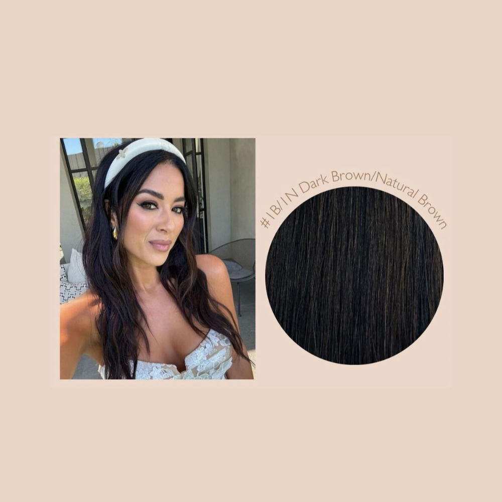 Marie Uva x Amazing Hair 20" 2-Clip Clip-In Hairpiece: #1B/1N Dark Brown/Natural Brown