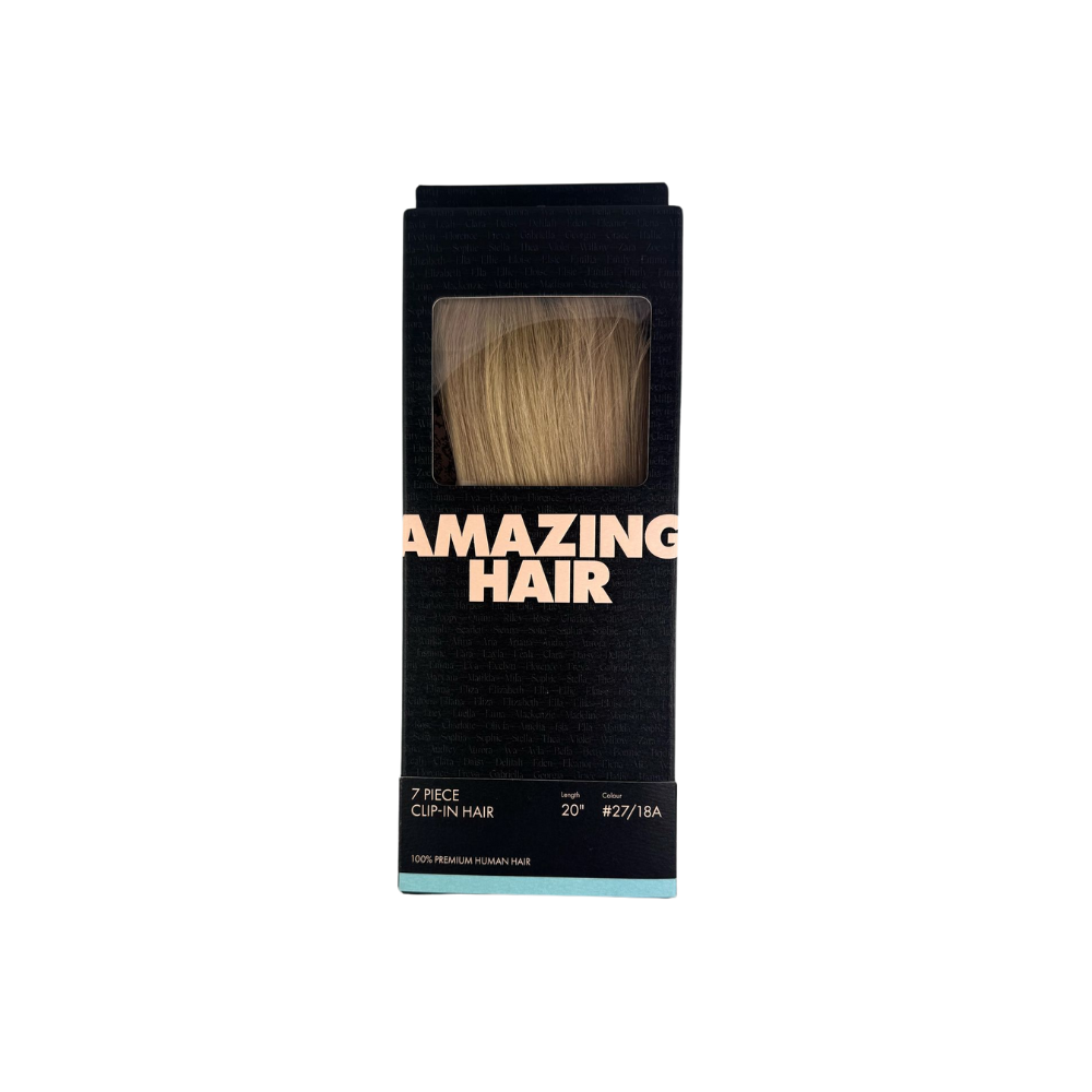 Amazing Hair 20-inch 7 Piece Clip-In Human Hair Extensions in Dirty Blonde/Beige Blonde