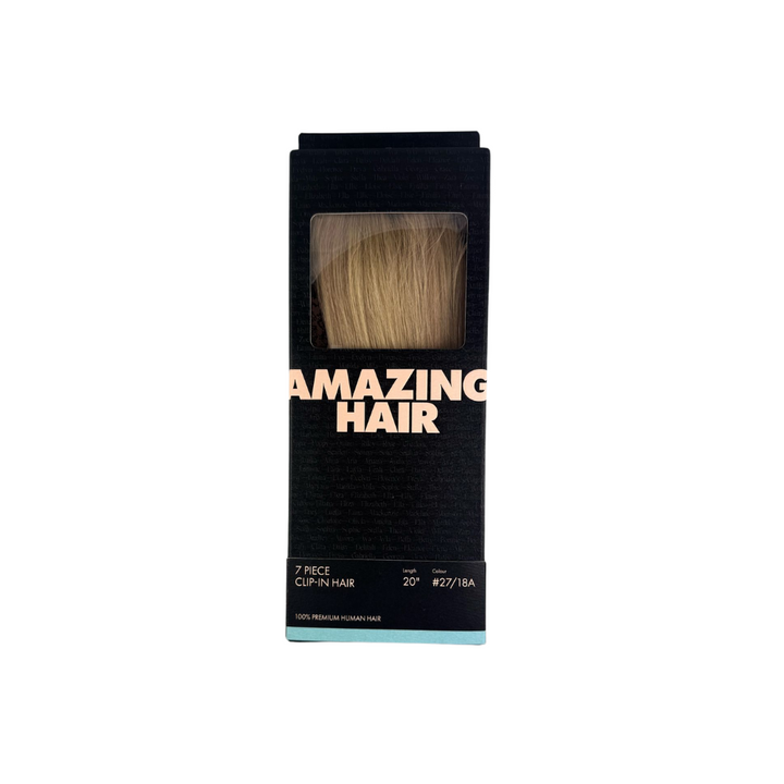 Amazing Hair 20-inch 7 Piece Clip-In Human Hair Extensions in Dirty Blonde/Beige Blonde