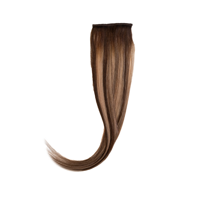 Amazing Hair 20-inch 2-Clip Remy Human Hairpiece in Chocolate Brown/Almond Blonde