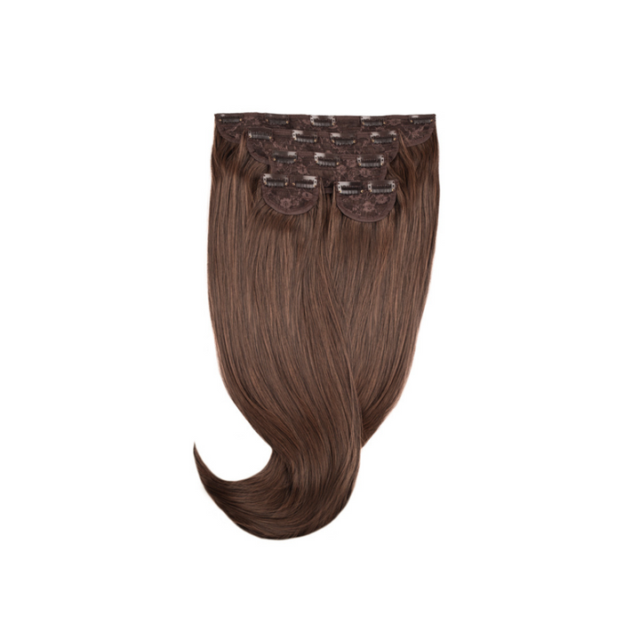 Amazing Hair 24-inch 5 Piece Clip-In Synthetic Hair Extensions in Chocolate Brown/Almond Blonde