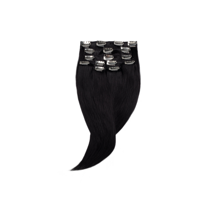 Amazing Hair 16-inch 7 Piece Clip-In Human Hair Extensions in Black
