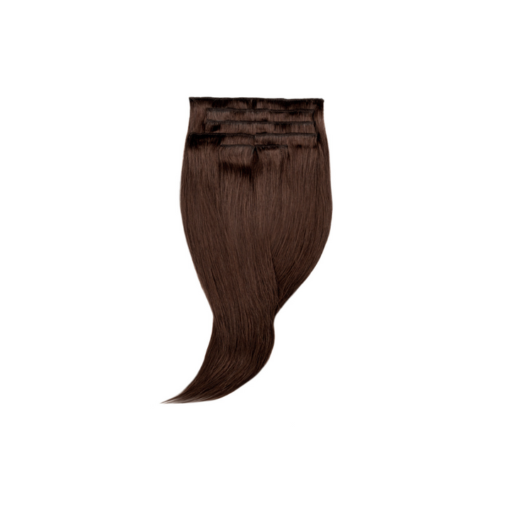 Amazing Hair 16-inch 7 Piece Clip-In Human Hair Extensions in Chocolate Brown