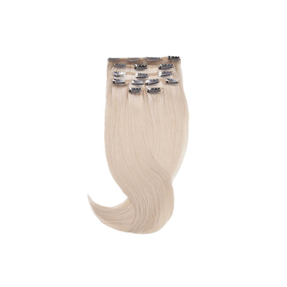 Amazing Hair 20-inch 7 Piece Clip-In Human Hair Extensions in Beige Blonde