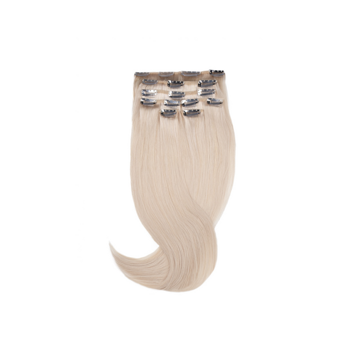 Amazing Hair 20-inch 7 Piece Clip-In Human Hair Extensions in Beige Blonde