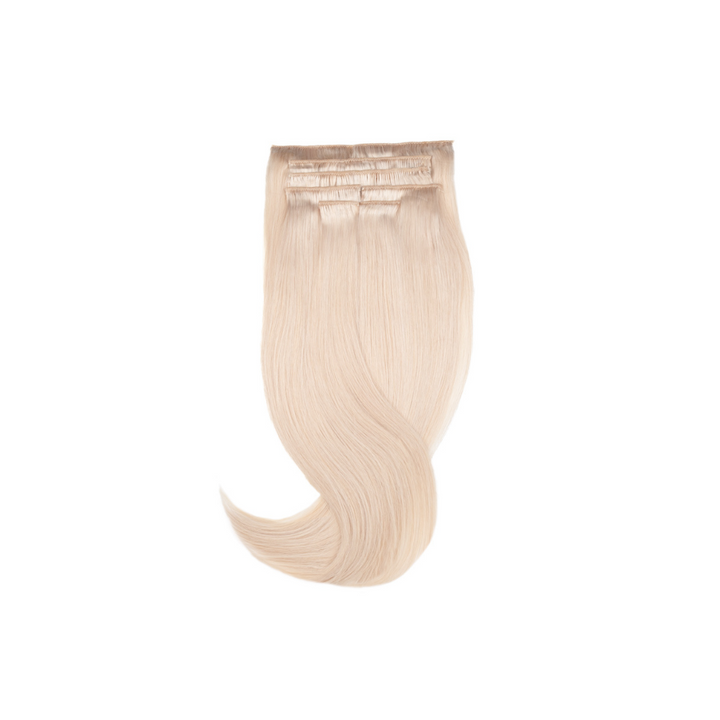 Amazing Hair 20-inch 7 Piece Clip-In Human Hair Extensions in Platinum Blonde