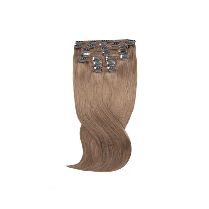 Amazing Hair 20-Inch 9-Piece Clip-In Human Hair Extensions in Almond Blonde