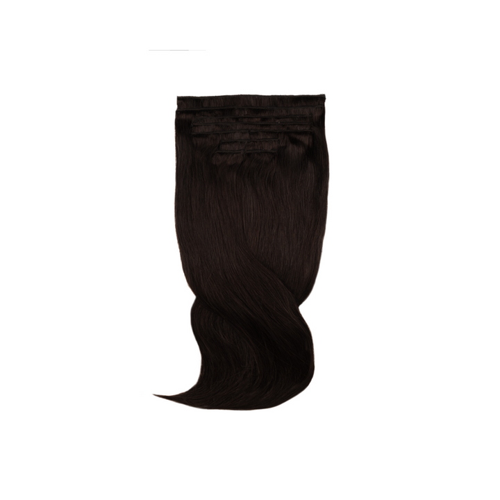 Amazing Hair 20-Inch 9-Piece Clip-In Human Hair Extensions in Dark Brown