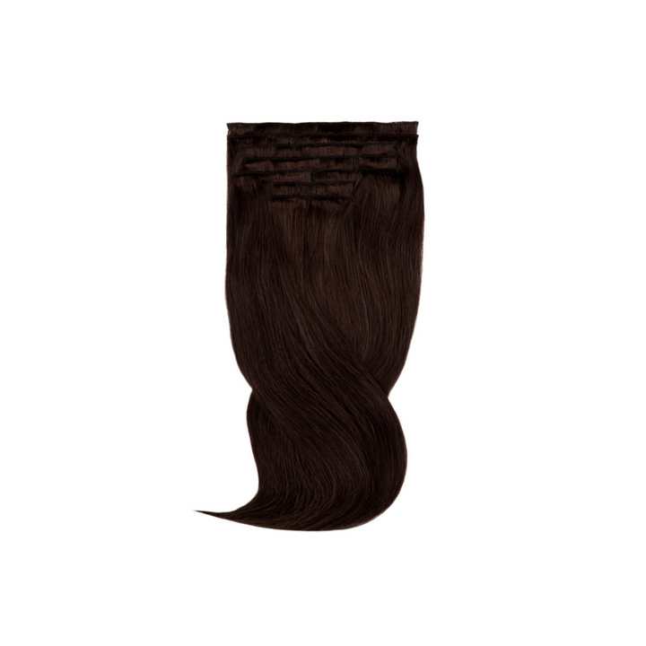 Amazing Hair 20-Inch 9-Piece Clip-In Extensions in Human Hair Chocolate Brown