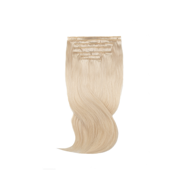 Amazing Hair 20-Inch 9-Piece Clip-In Human Hair Extensions in Platinum Blonde