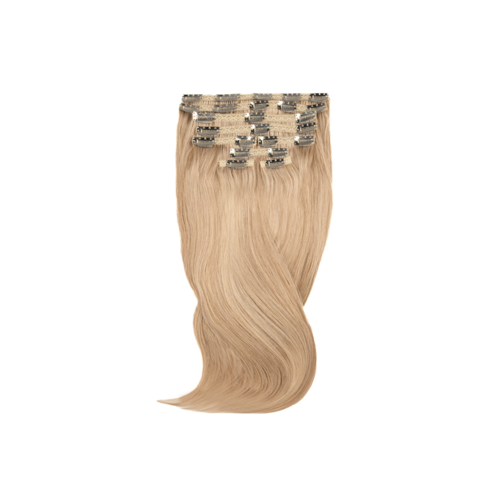 Amazing Hair 20-Inch 9-Piece Clip-In Human Hair Extensions in Sunny Blonde / Caramel