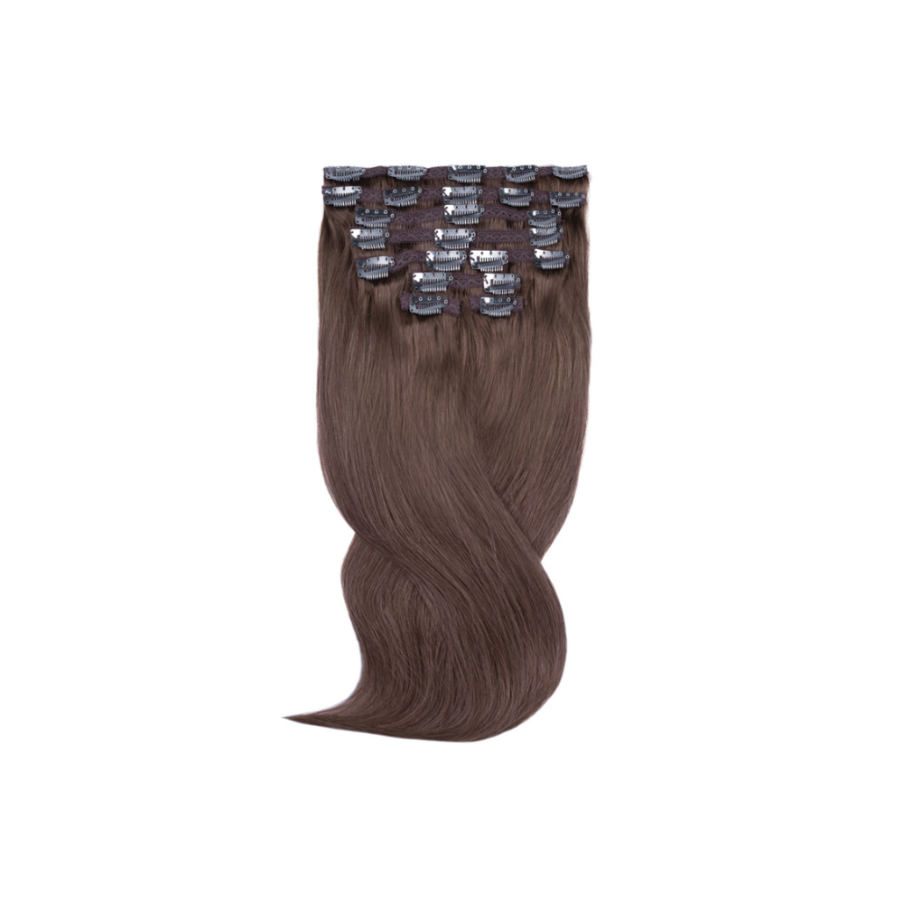 Amazing Hair 20-Inch 9-Piece Clip-In Extensions in Human Hair Light Brown