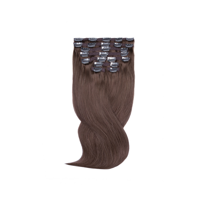 Amazing Hair 20-Inch 9-Piece Clip-In Extensions in Human Hair Light Brown