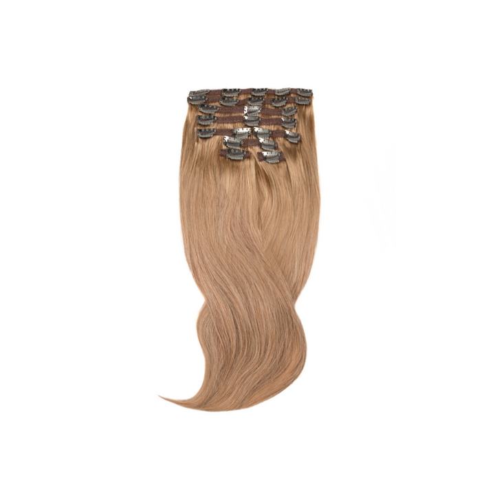 Amazing Hair 24-Inch 9-Piece Clip-In Human Hair Extensions in Caramel