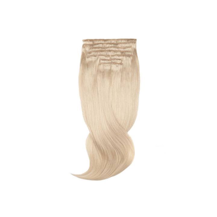 Amazing Hair 24-Inch 9-Piece Clip-In Human Hair Extensions in Platinum Blonde