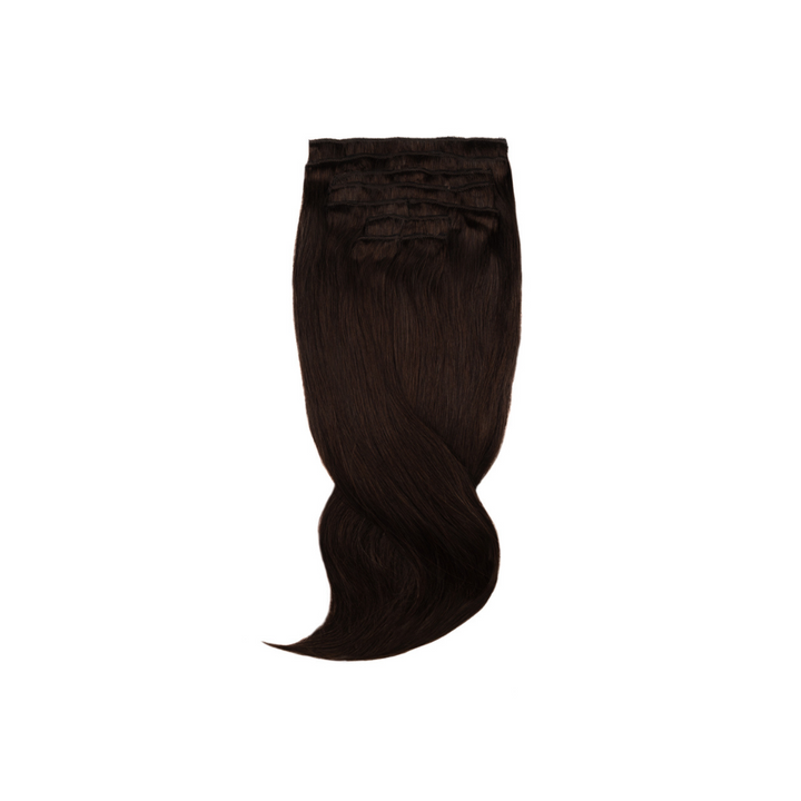 Amazing Hair 24-Inch 9-Piece Clip-In Human Hair Extensions in Dark Brown