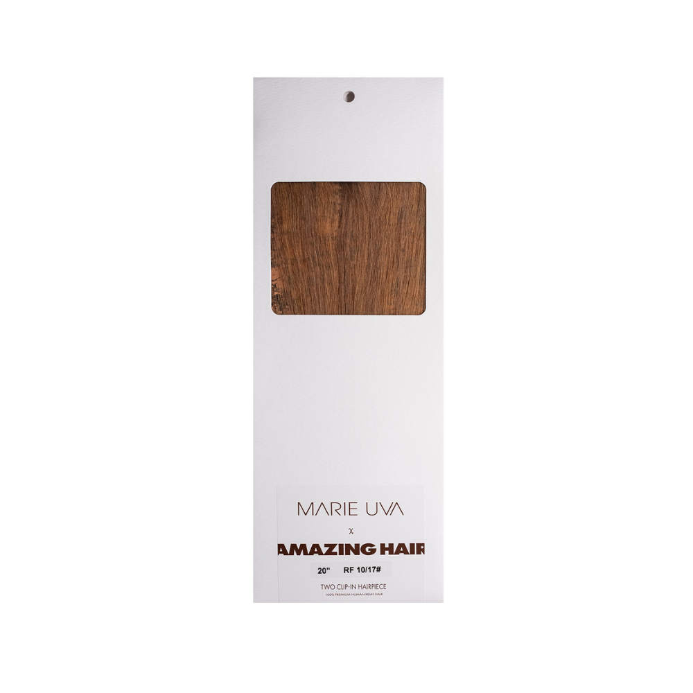Marie Uva x Amazing Hair 20" 2 Clip Clip-In Hairpiece: #10/17 Caramel/Dark Blonde - Amazing Hair