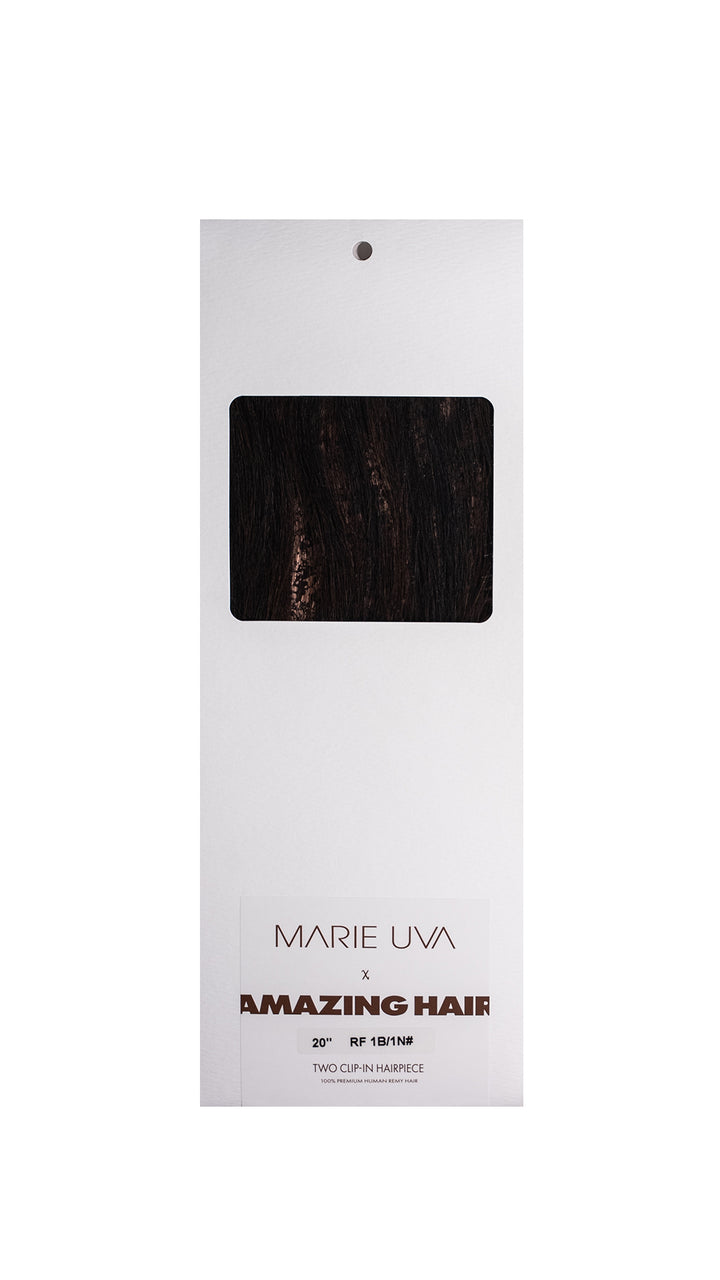 Marie Uva x Amazing Hair 2-Clip Clip-In Hairpiece: Dark Brown/Natural Brown