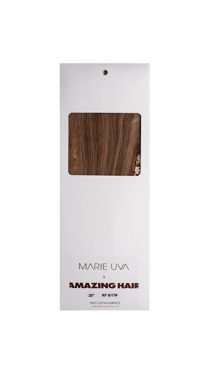 Marie Uva x Amazing Hair 20" 2-Clip Clip-In Hairpiece: Light Brown/Dark Blonde